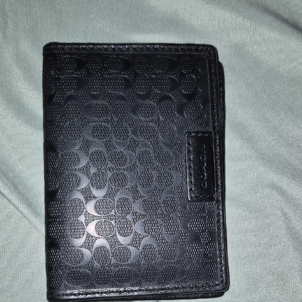 Coach Black Key & Card Holder with Geometric Design